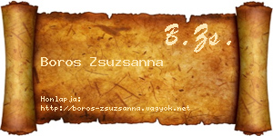 Boros Zsuzsanna névjegykártya
